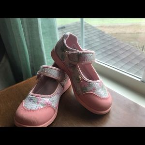 Pediped sequin floral Mary Janes 26